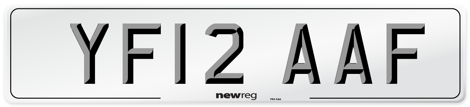 YF12 AAF Number Plate from New Reg